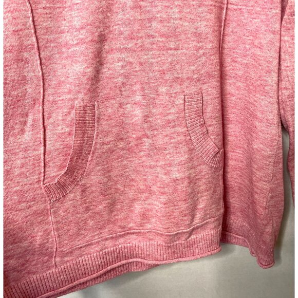 Athleta Pink Hooded Pullover Sweater XL Kangaroo Pocket Long Sleeve Lightweight - Picture 4 of 6